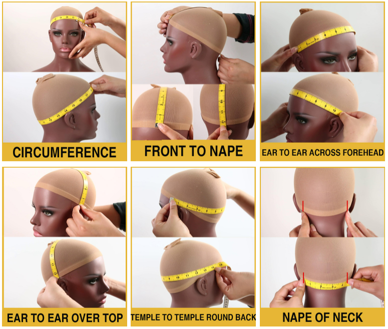 How to measure head for wig cap size