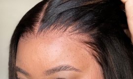 Invisible melted lace wig close-up