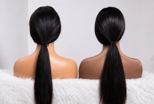 Hair density comparison - ponytail view